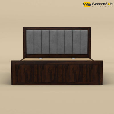 Hamza Without Storage Bed (King Size, Walnut Finish)