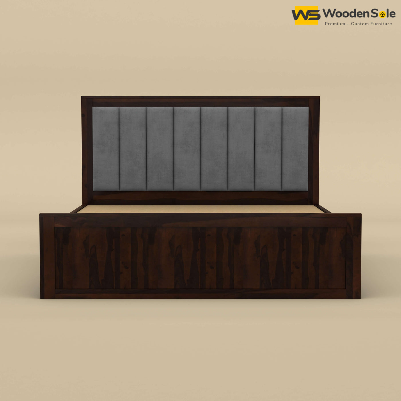 Hamza Hydraulic Storage Bed (King Size, Walnut Finish)