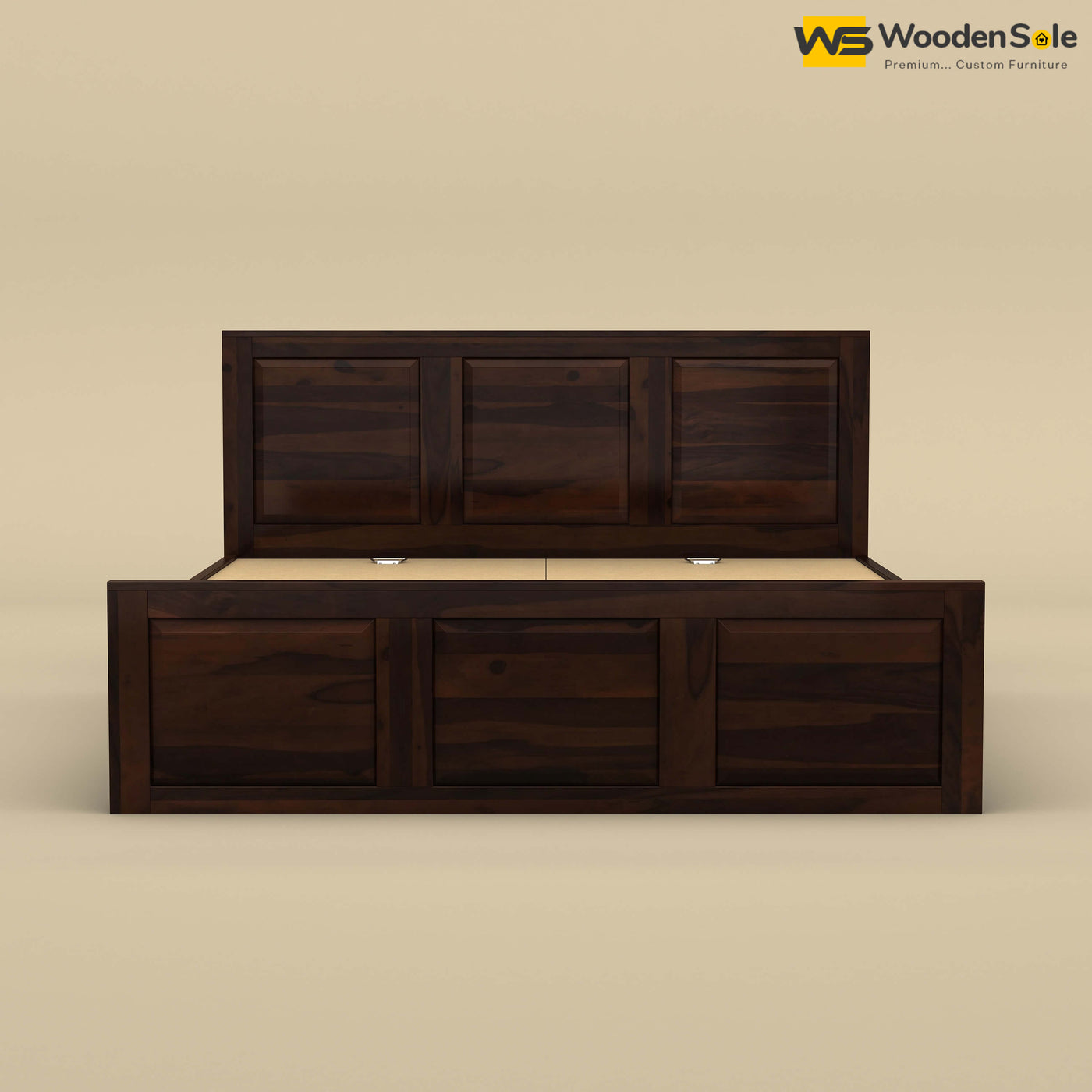 Big Diamond Drawer Storage Bed (King Size, Walnut Finish)