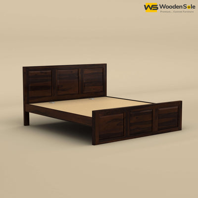 Big Diamond Without Storage Bed (King Size, Walnut Finish)