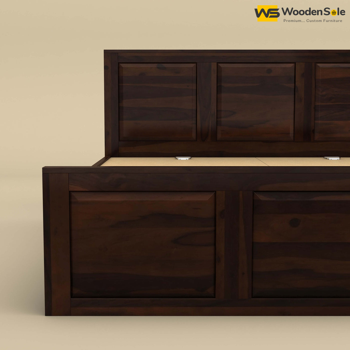 Big Diamond Drawer Storage Bed (King Size, Walnut Finish)