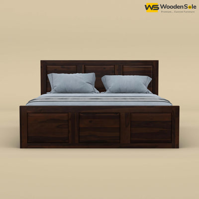 Big Diamond Drawer Storage Bed (King Size, Walnut Finish)