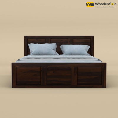 Big Diamond Box Storage Bed (King Size, Walnut Finish)