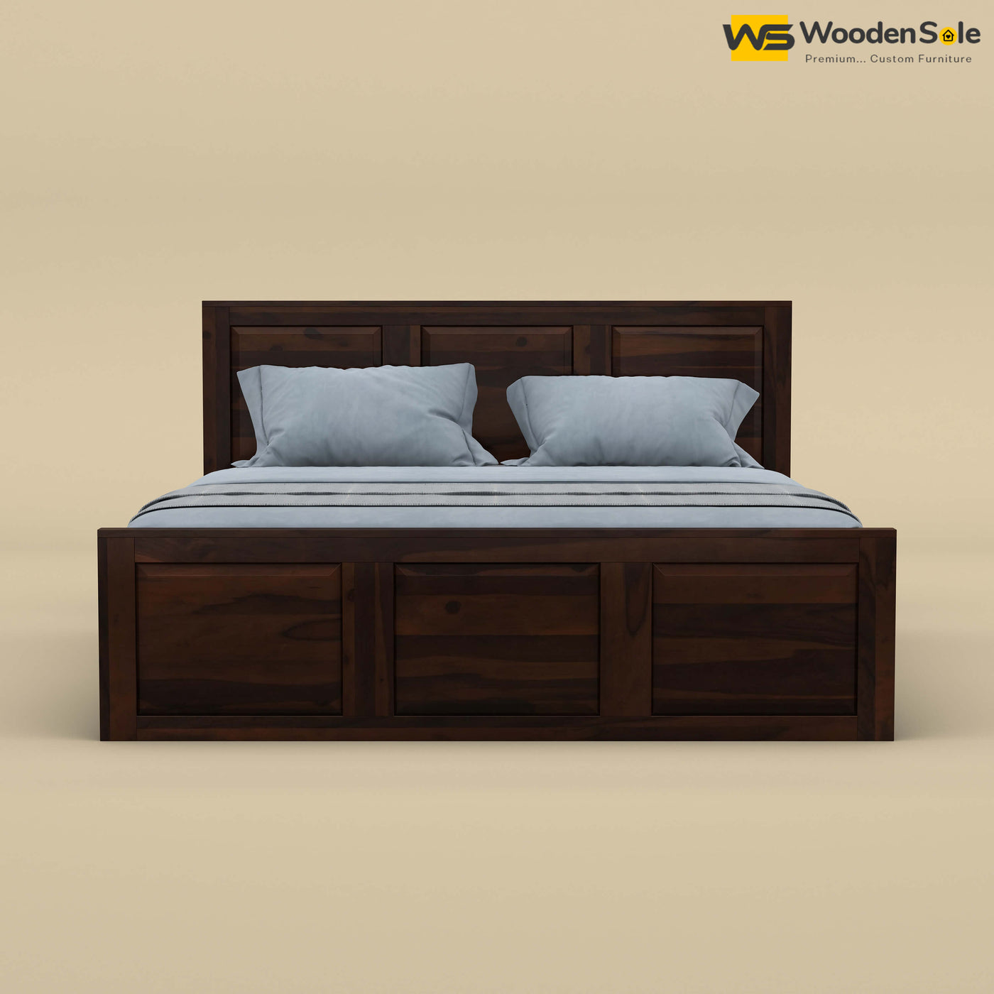 Big Diamond Drawer Storage Bed (King Size, Walnut Finish)