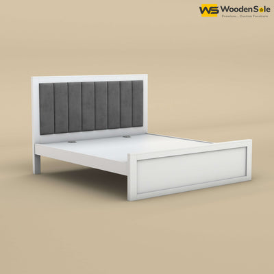 Hamza Without Storage Bed (King Size, White Finish)