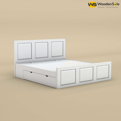 Big Diamond Drawer Storage Bed (King Size, White Finish)