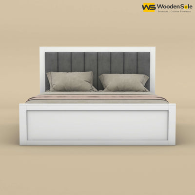 Hamza Without Storage Bed (King Size, White Finish)