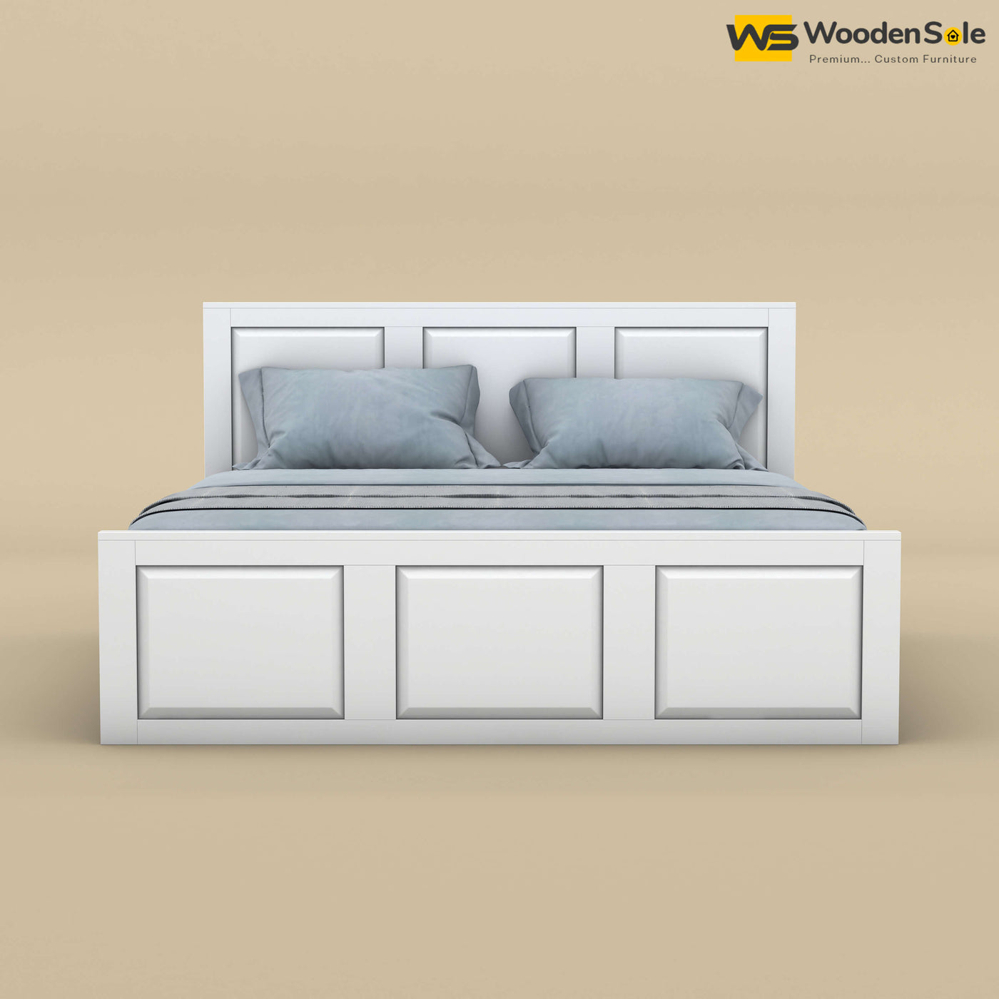 Big Diamond Without Storage Bed (King Size, White Finish)