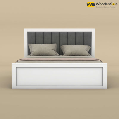 Hamza Hydraulic Storage Bed (King Size, White Finish)