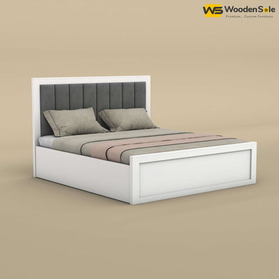 Hamza Hydraulic Storage Bed (King Size, White Finish)