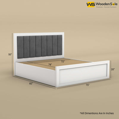 Hamza Hydraulic Storage Bed (King Size, White Finish)