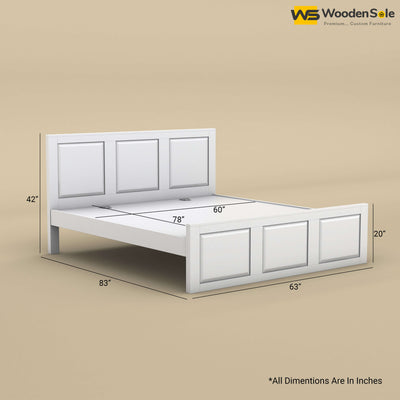 Big Diamond Without Storage Bed (Queen Size, White Finish)