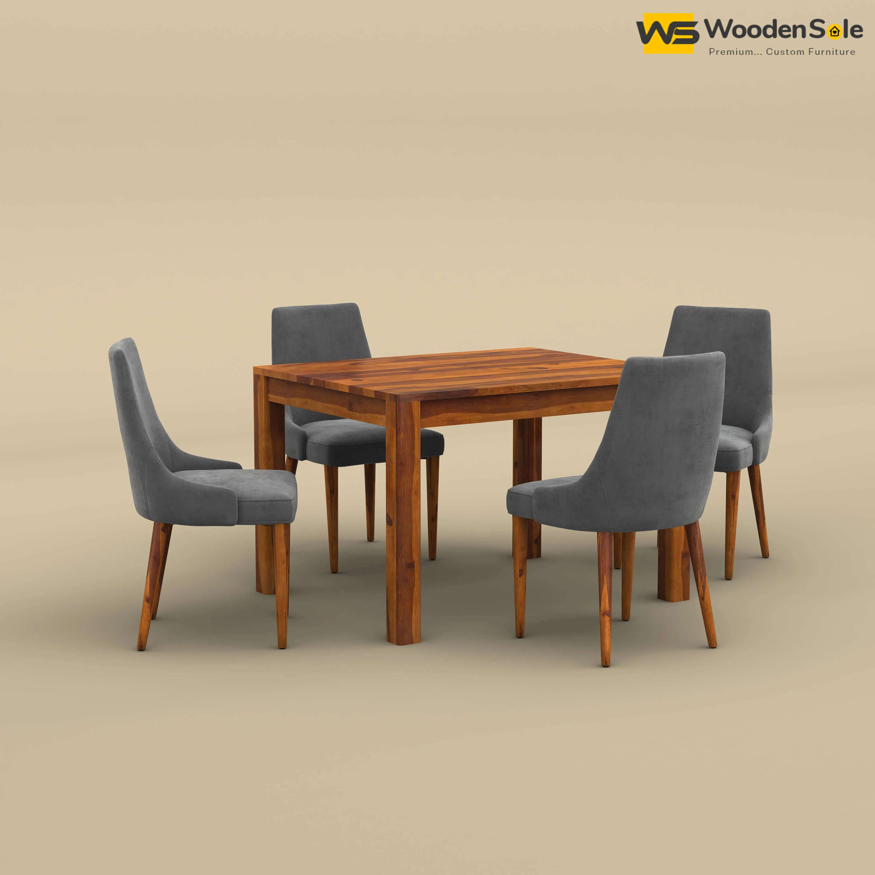 Ashley 4 Seater Dining Table Set (Honey Finish)