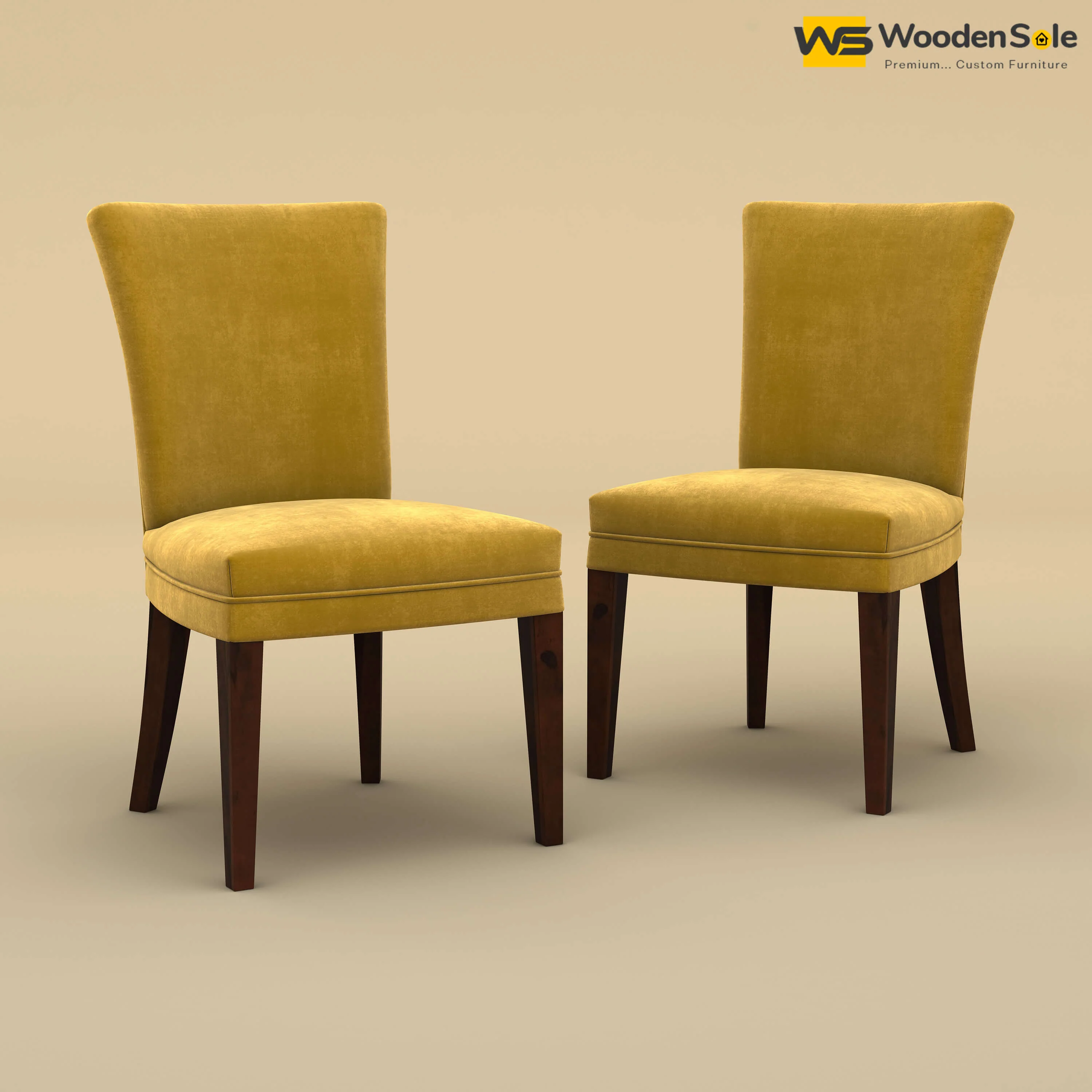 Bently Dining Chairs - Set of 2 (Velvet, Mustard Yellow)