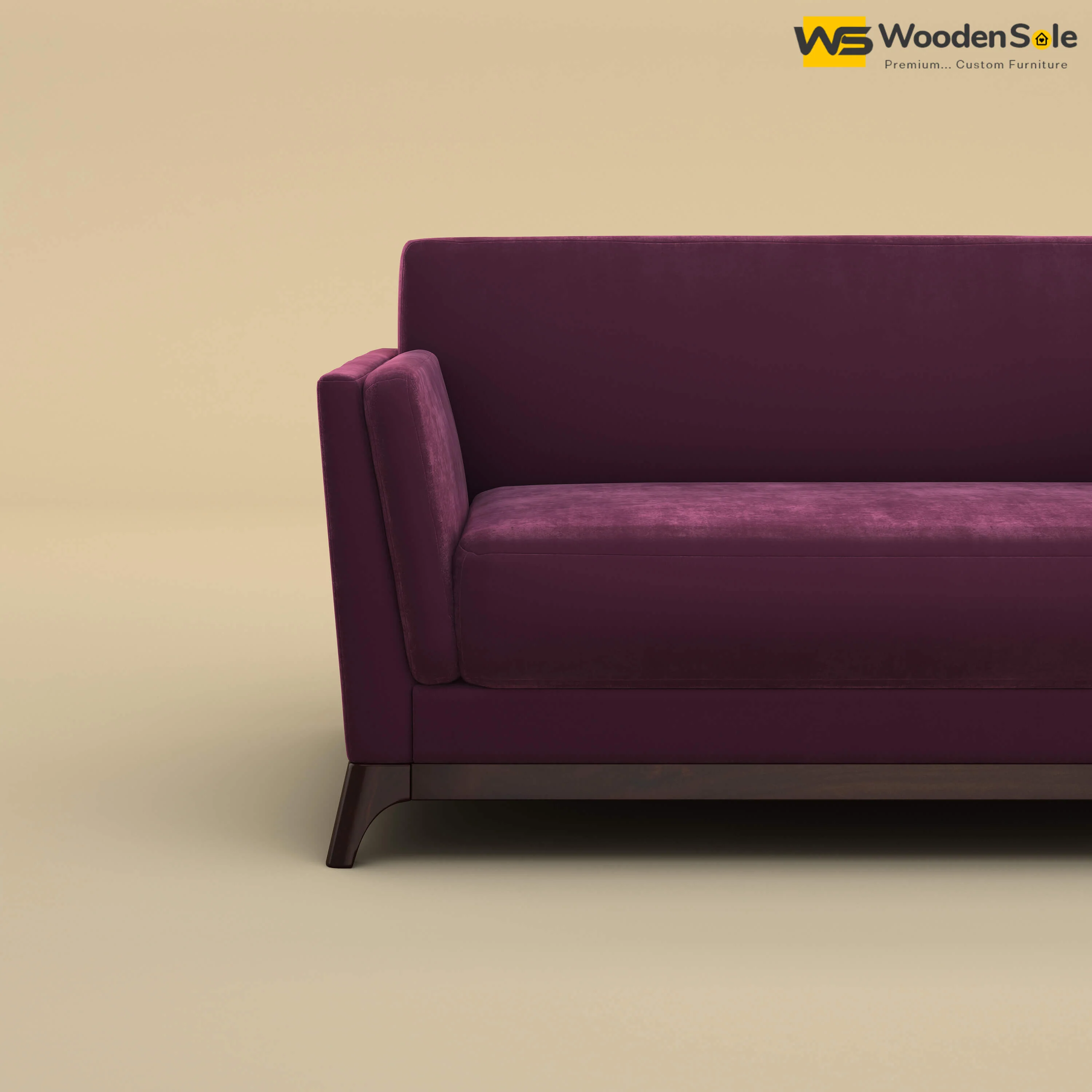 Bruno 2 Seater Sofa (Velvet, Dark Purple)