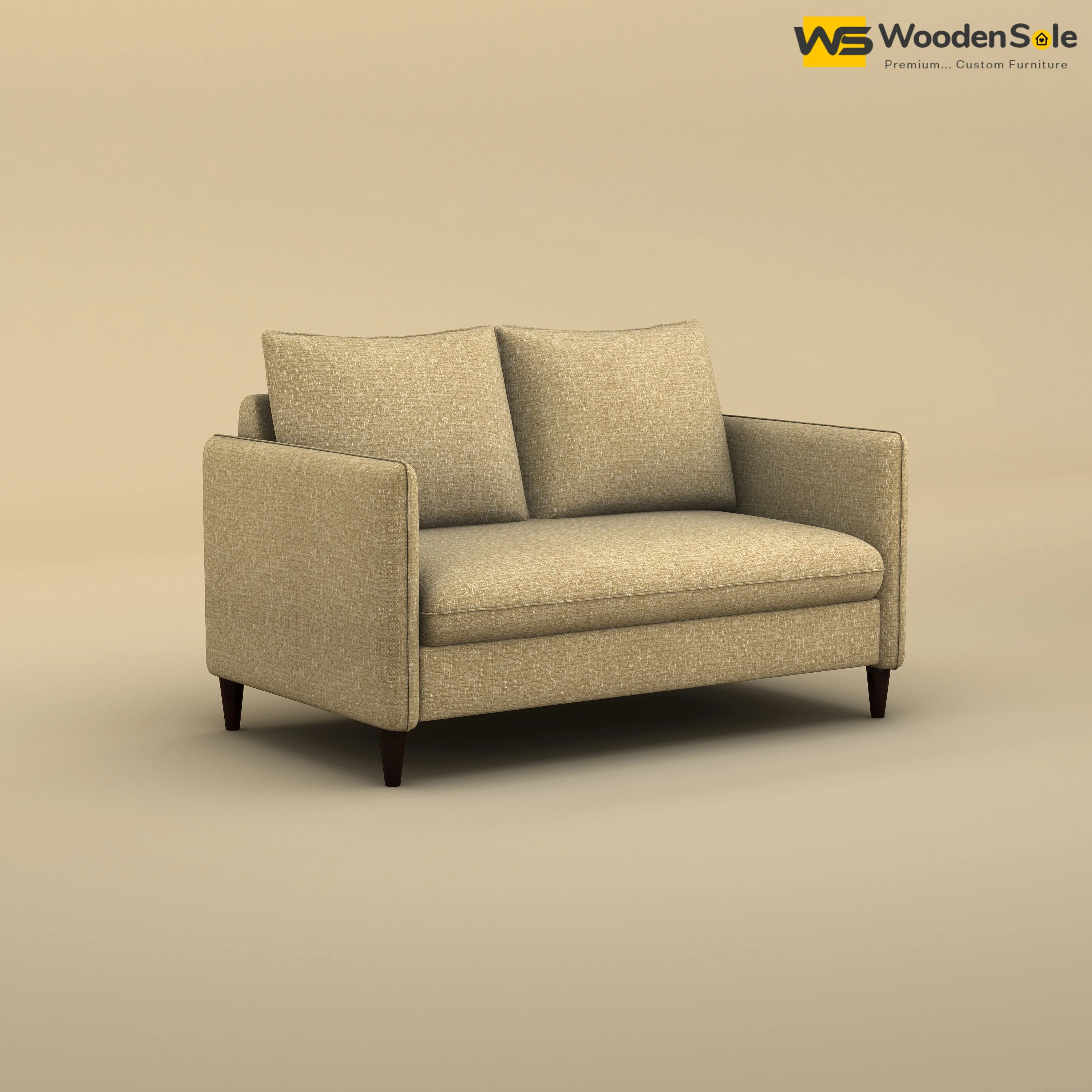 Citron 2 Seater Fabric Sofa (Cotton, Faux Cream)