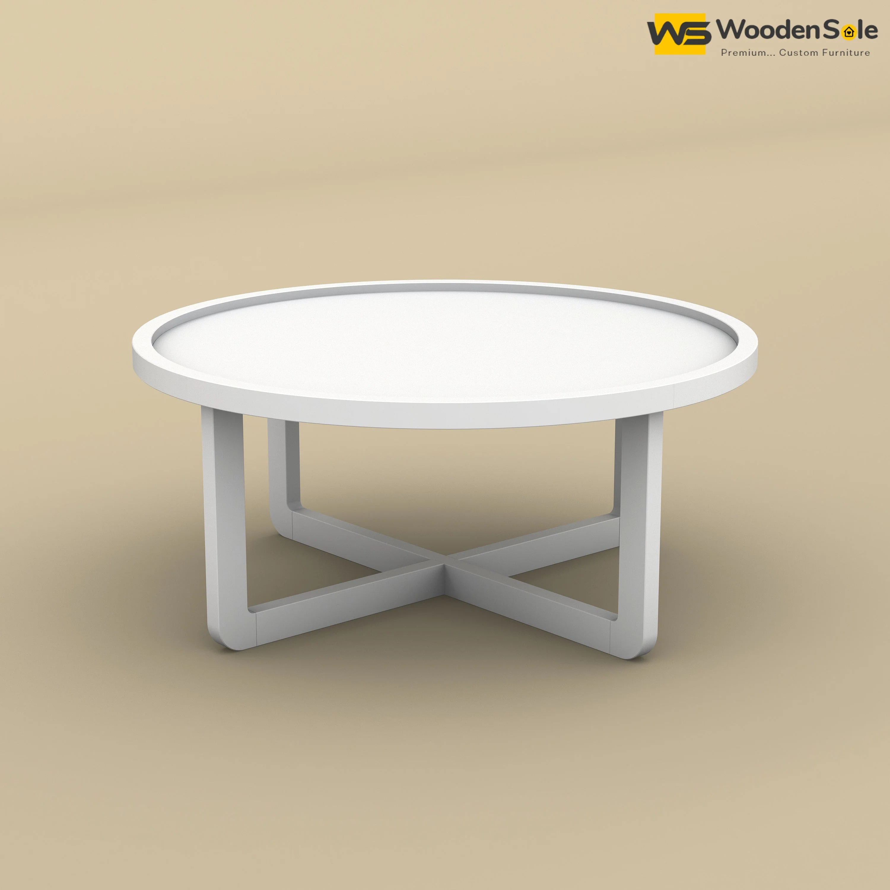 Dom Round Coffee Table (White Finish)