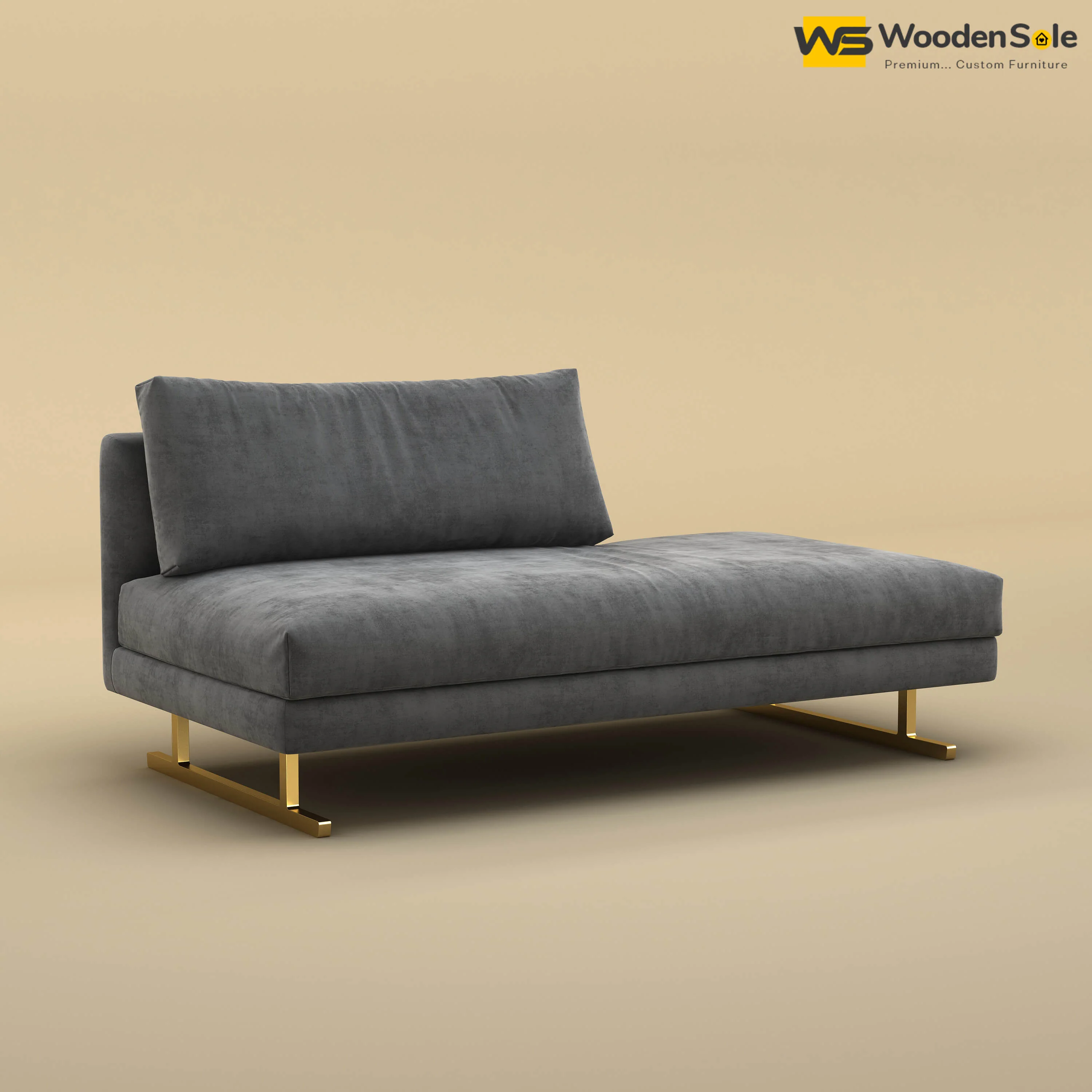 Elve Chaise Lounge (Velvet, Charcoal Gray)