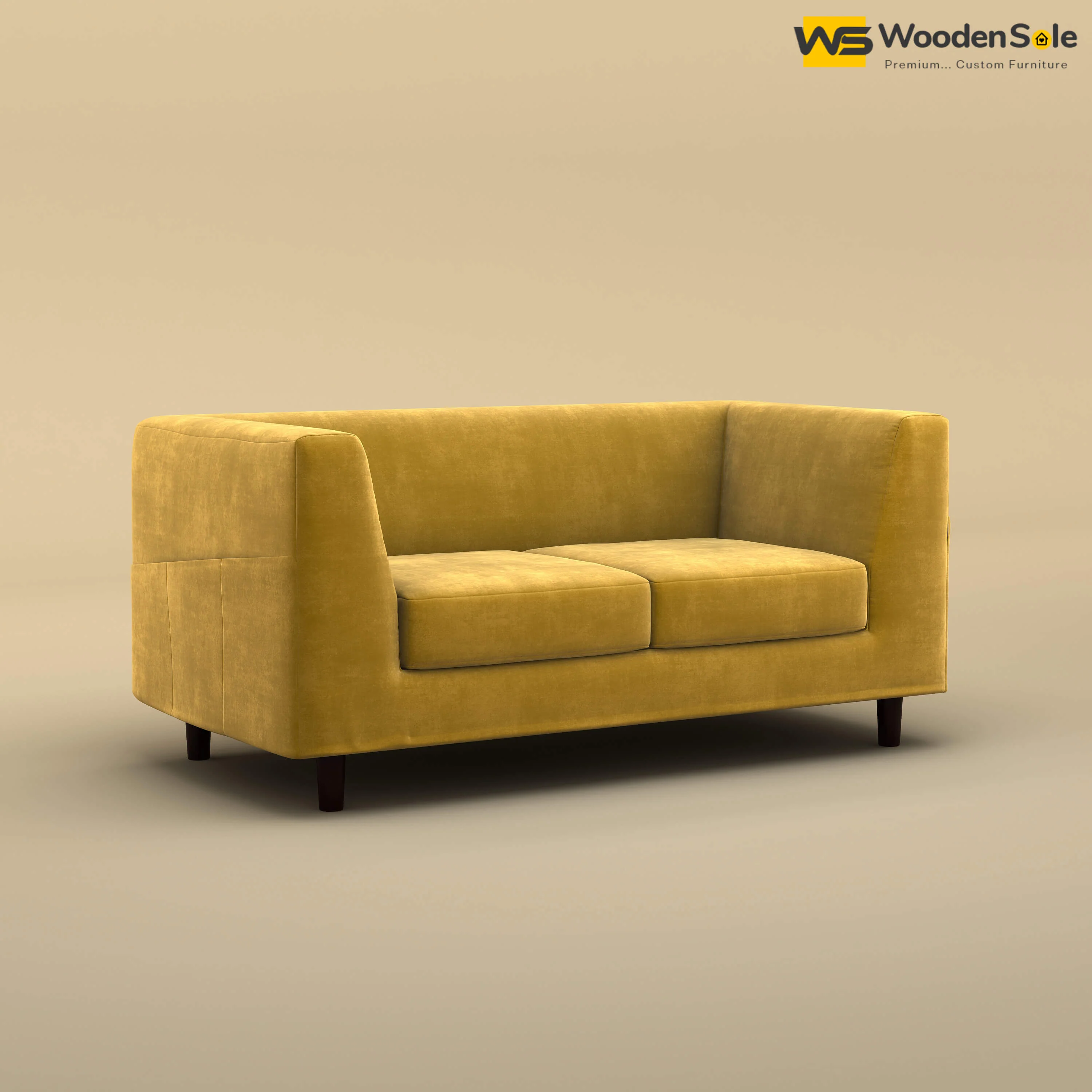 Hardik Loveseat (Velvet, Mustard Yellow)