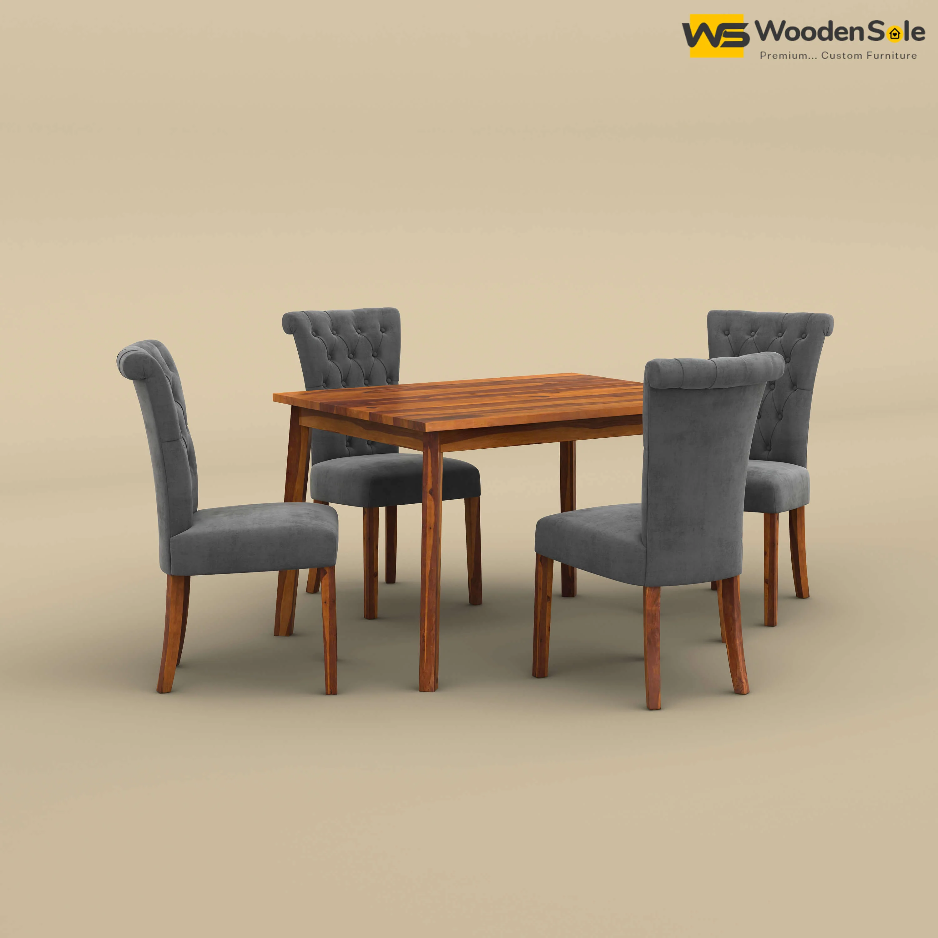 Kia 4 Seater Dining Set (Honey Finish)