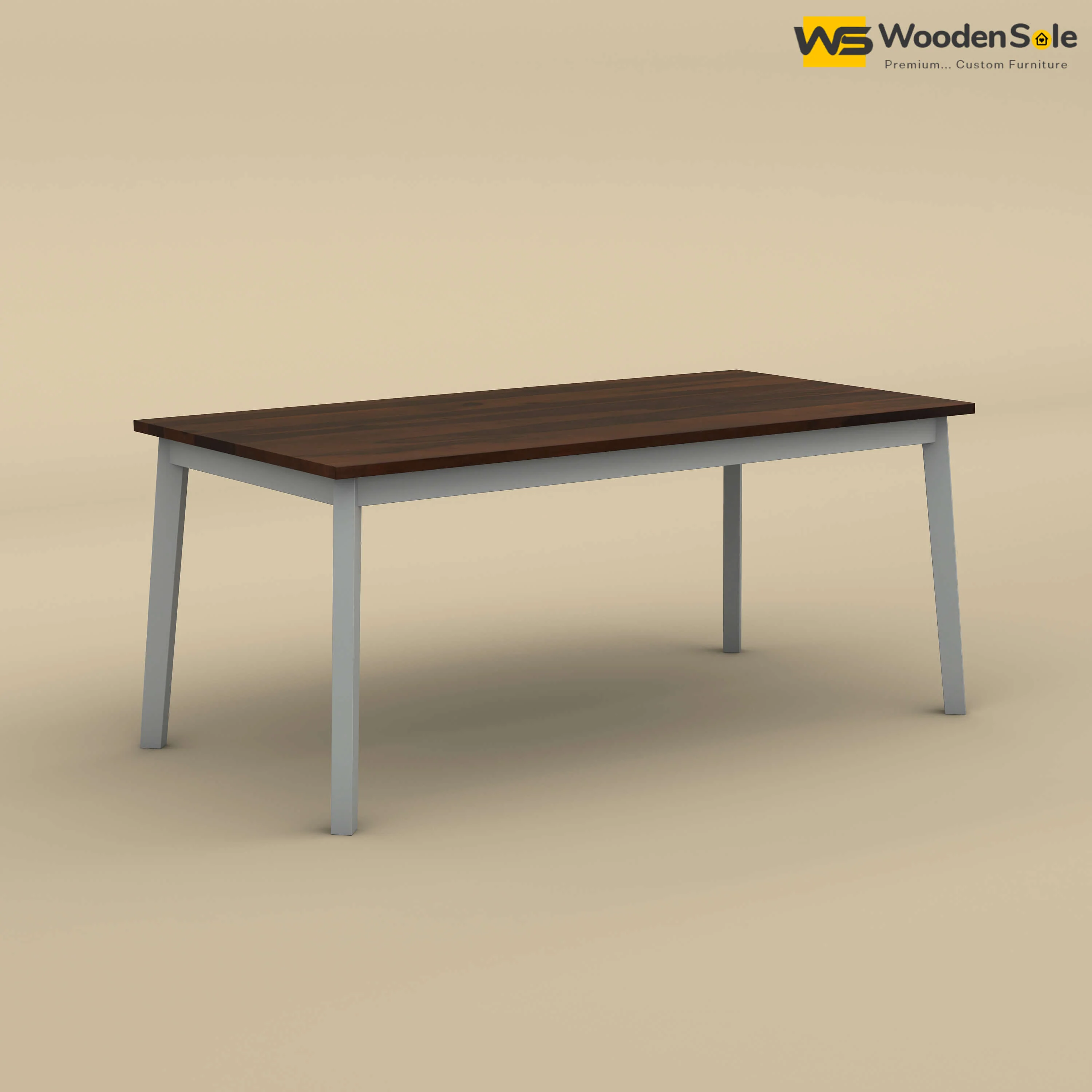 Kia 6 Seater Dining Table (Walnut & Gray Finish)