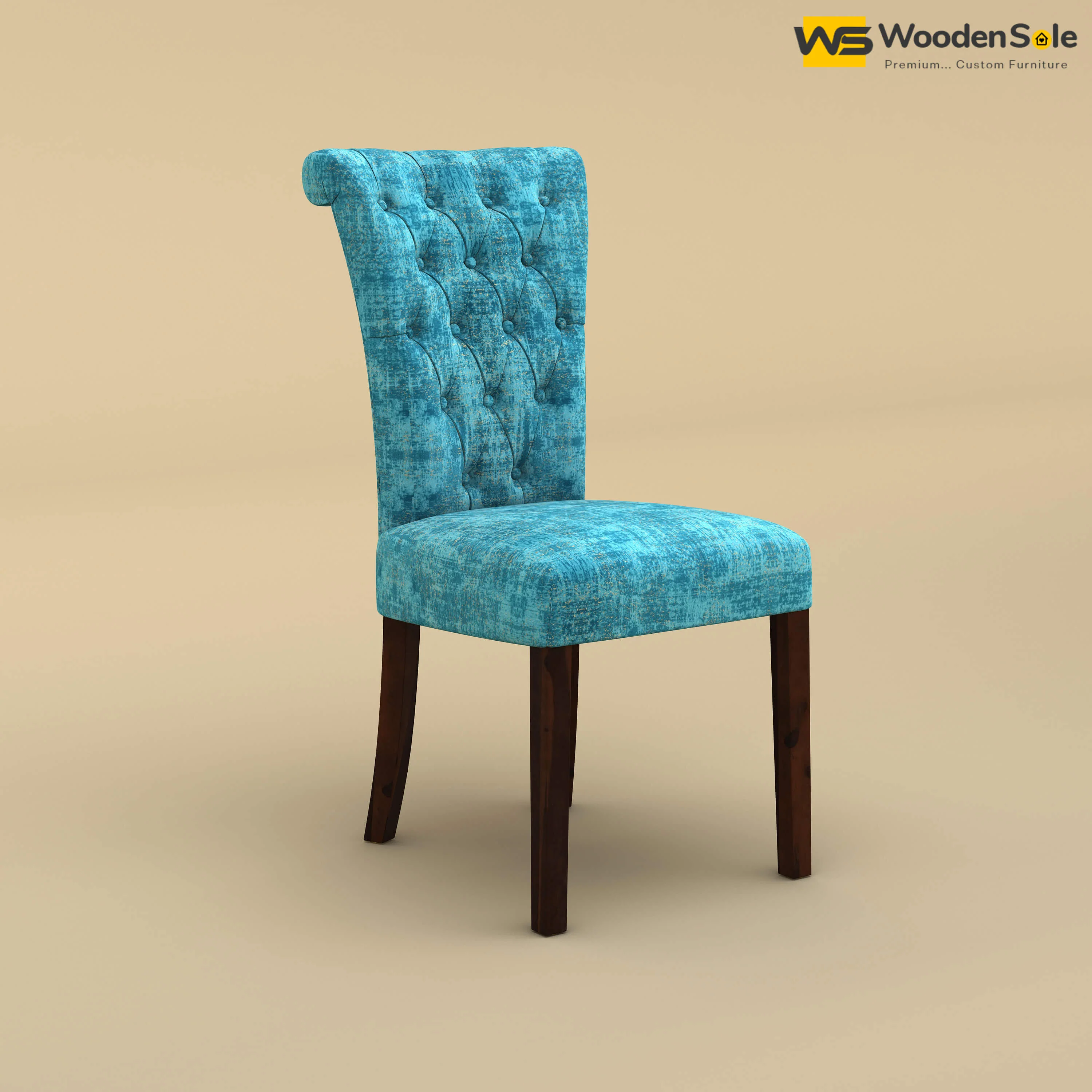 Kia Dining Chair (Cotton, Teal Blue)