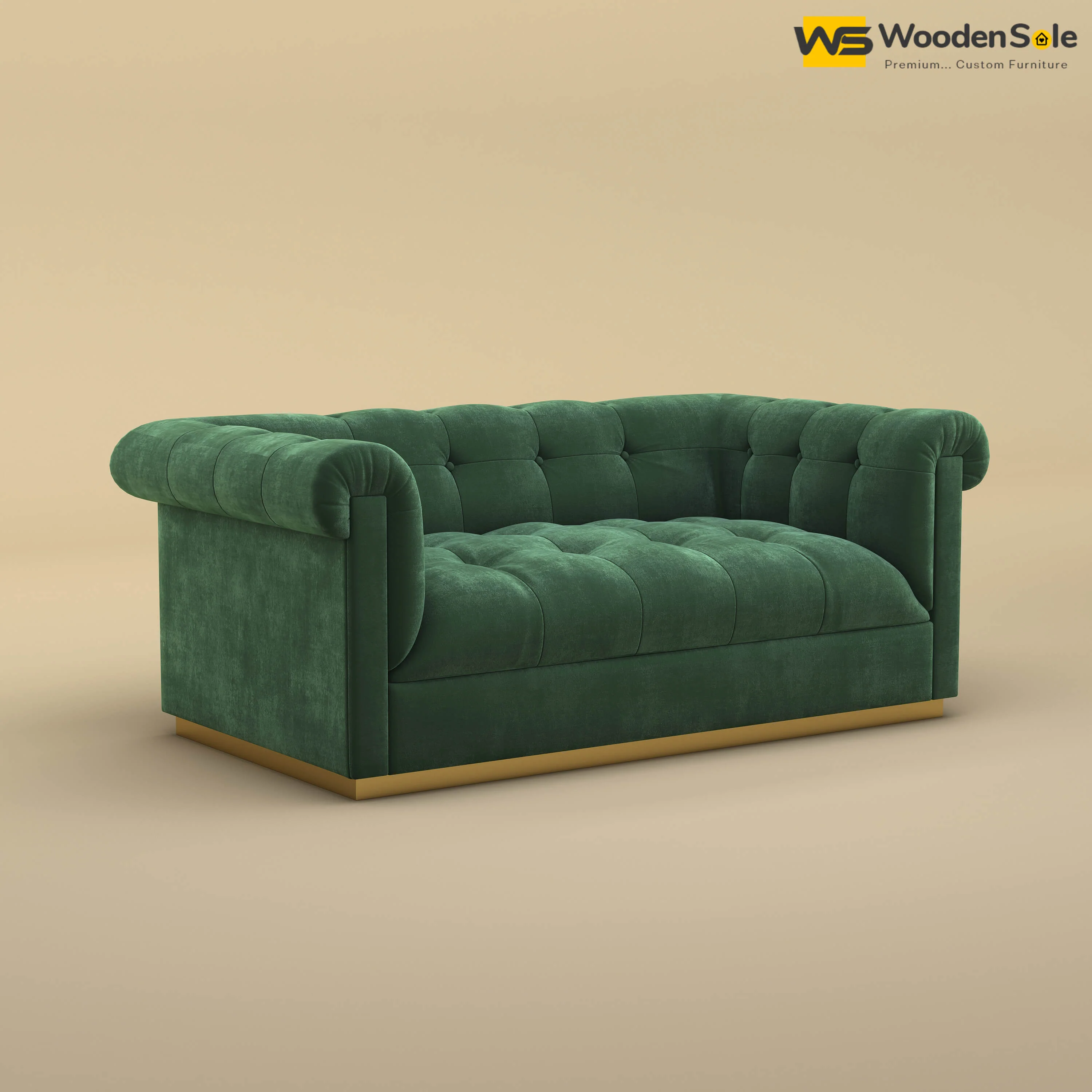 Morrison 2 Seater Fabric Sofa (Velvet, Forest Green)