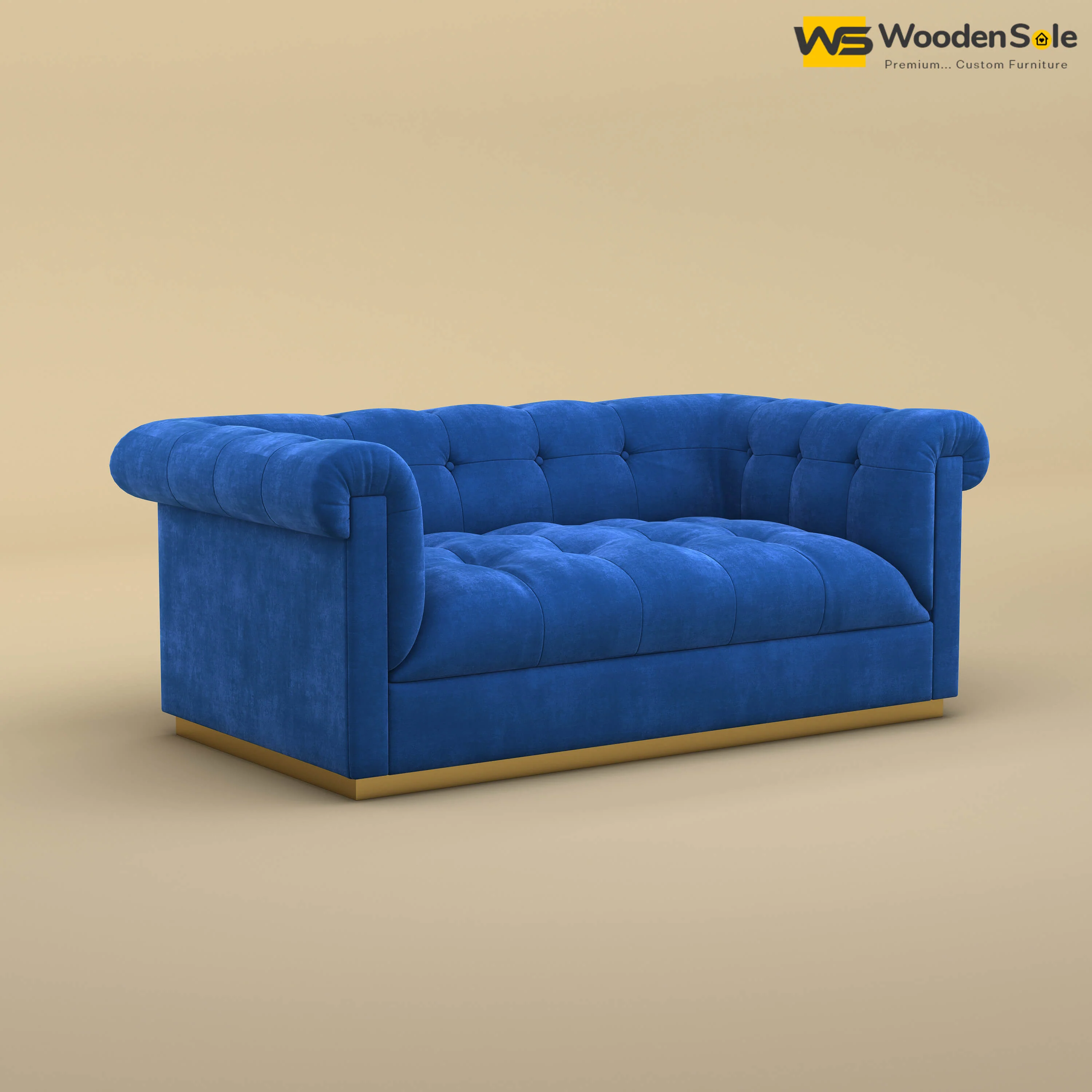 Morrison 2 Seater Fabric Sofa (Velvet, Royal Blue)