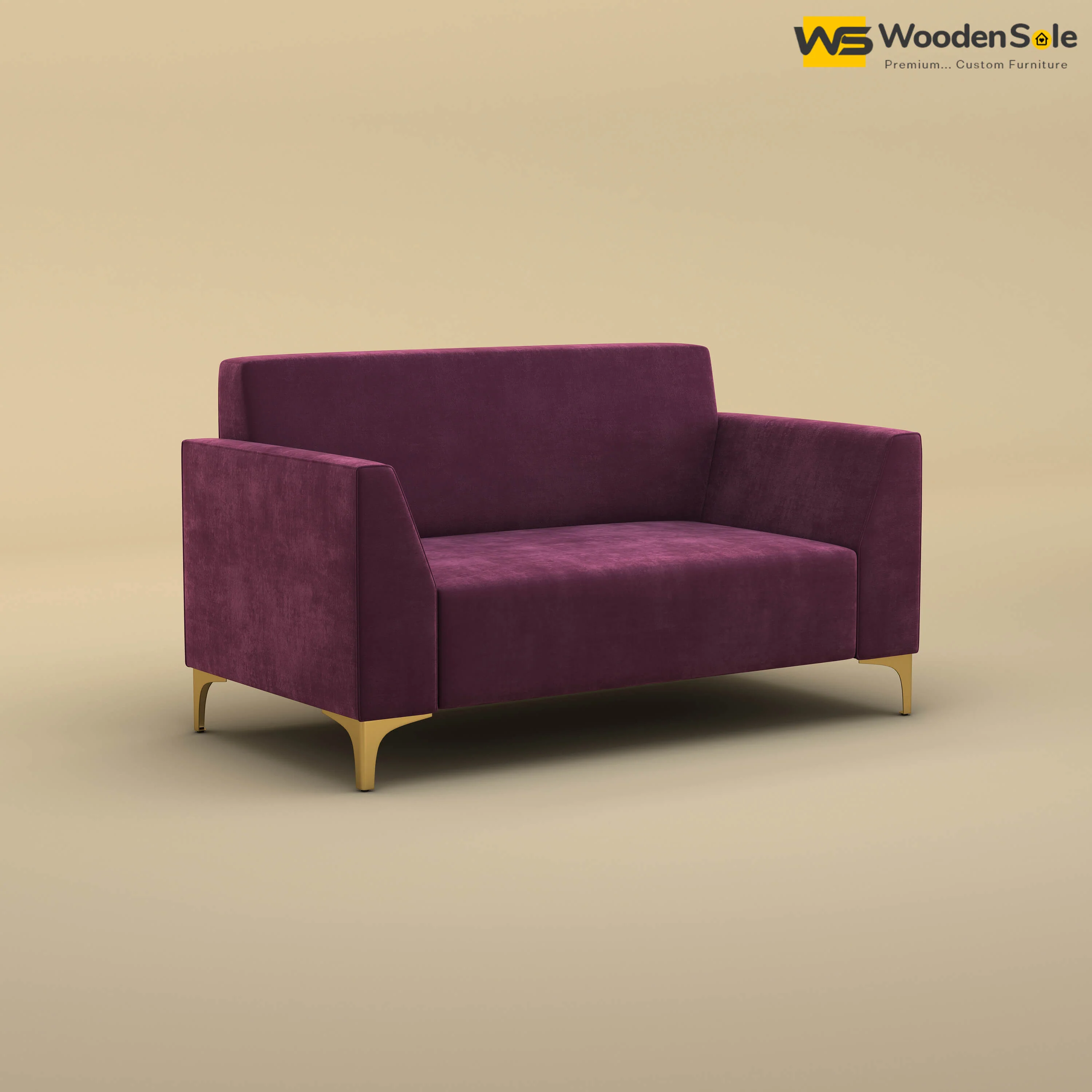 Nayobi 2 Seater Sofa (Velvet, Dark Purple)
