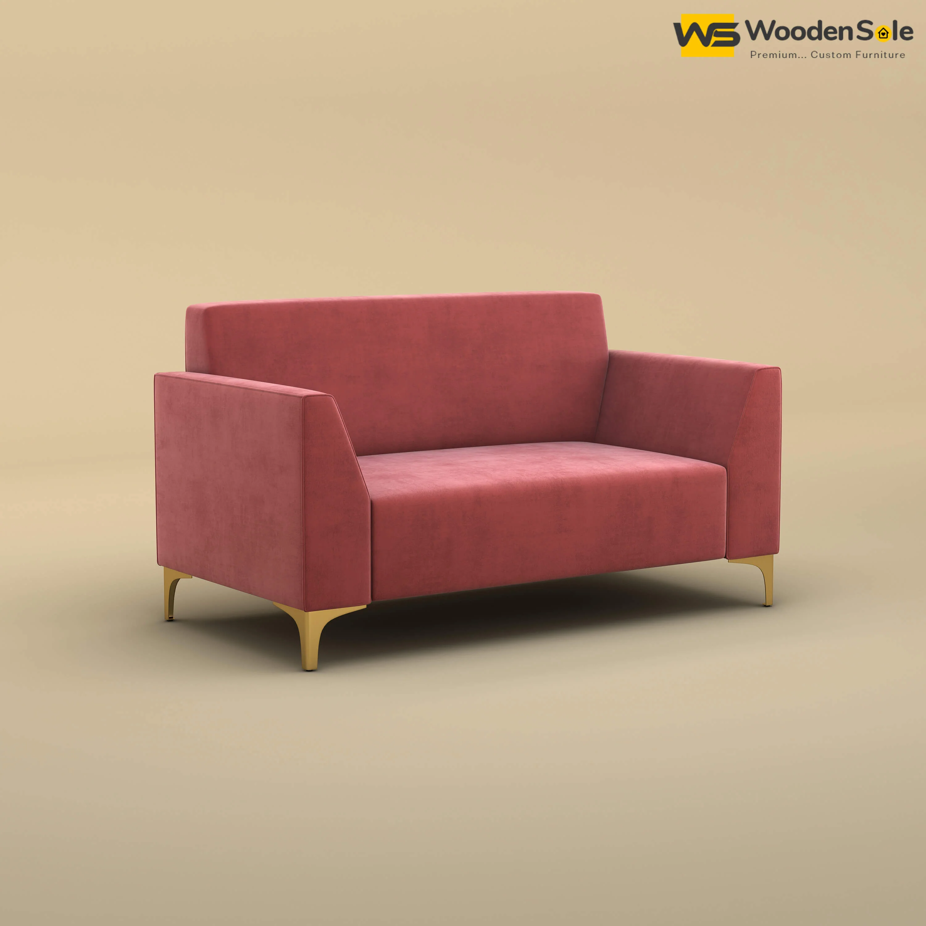 Nayobi 2 Seater Sofa (Velvet, Pink)