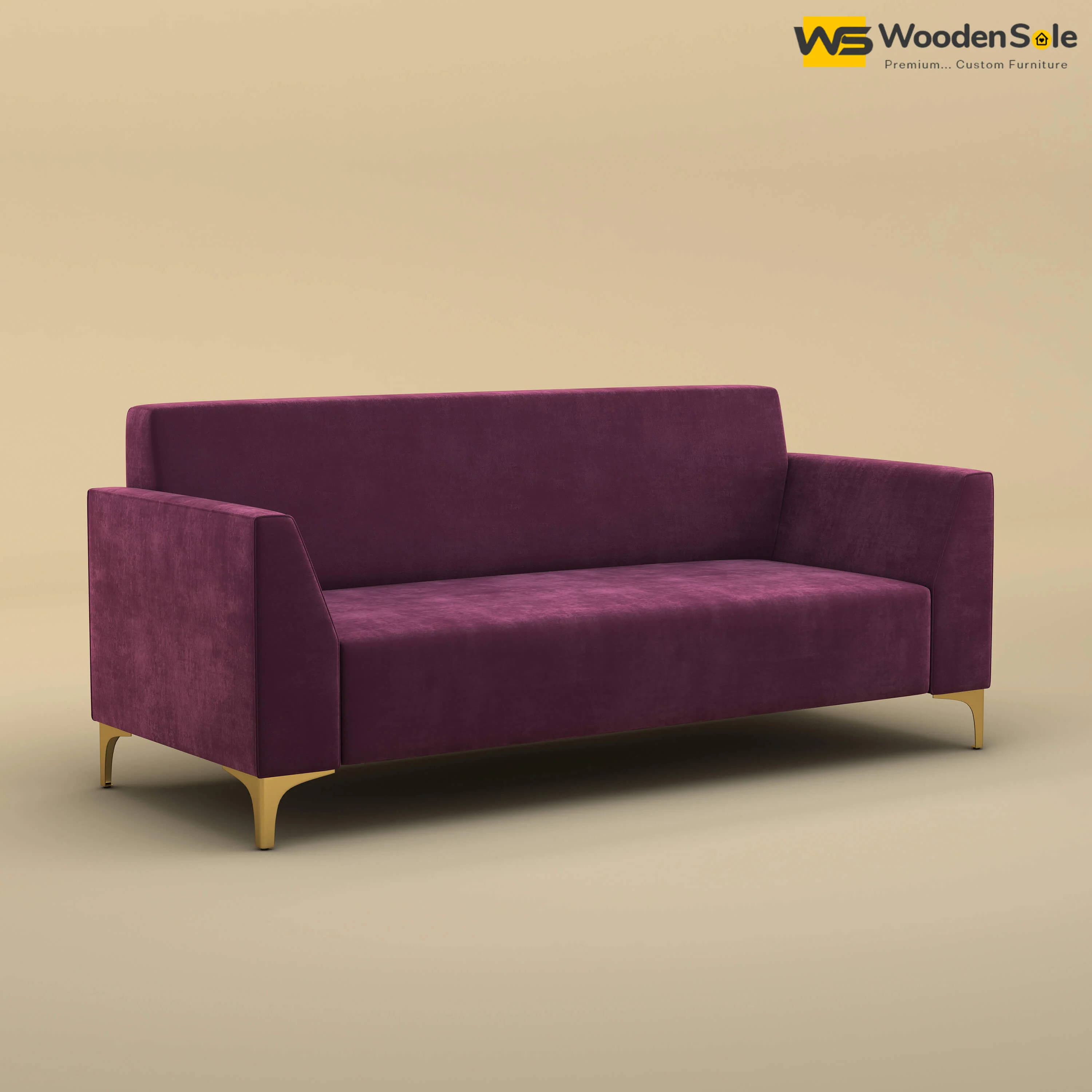 Nayobi 3 Seater Sofa (Velvet, Dark Purple)