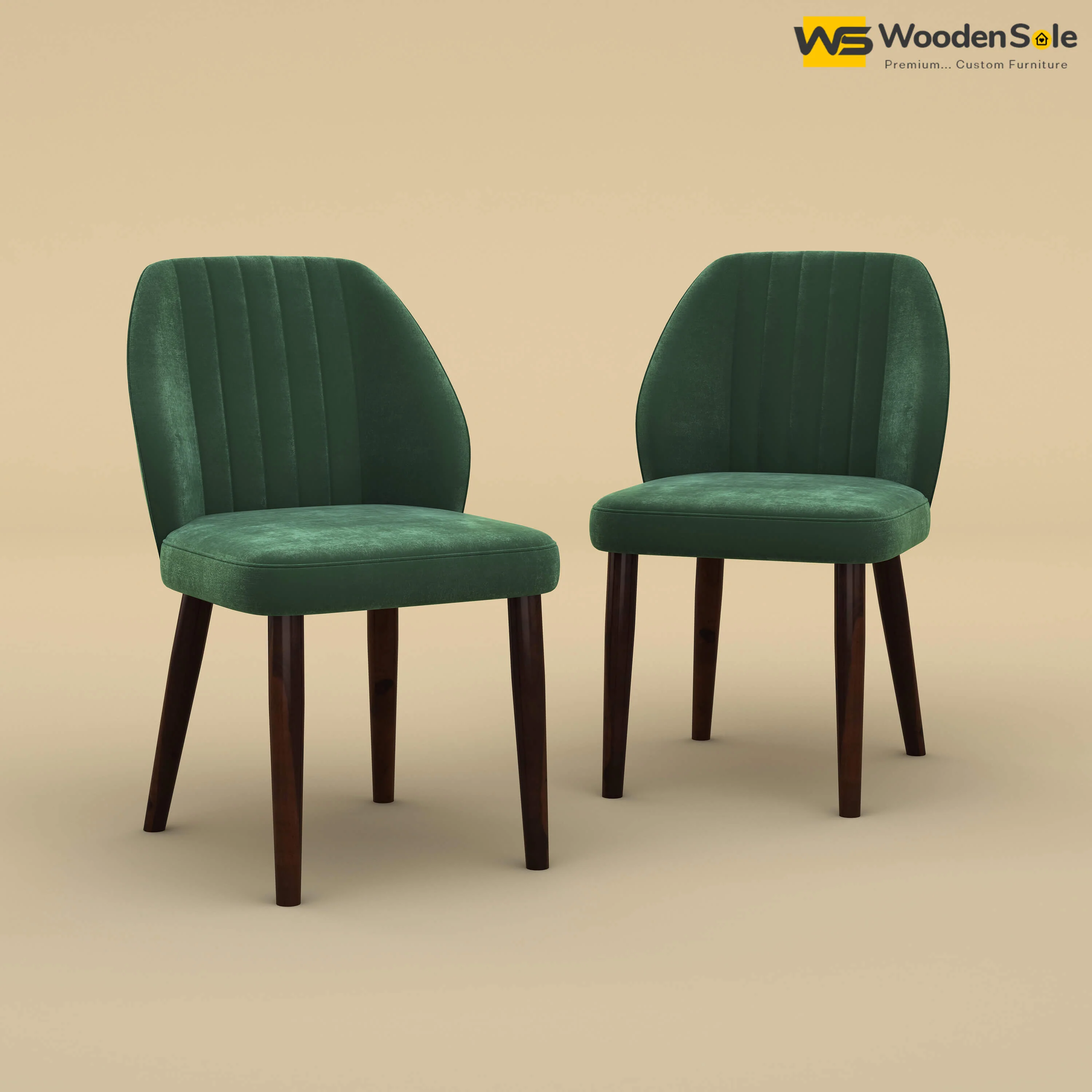 Norway Dining Chairs - Set of 2 (Velvet, Forest Green)