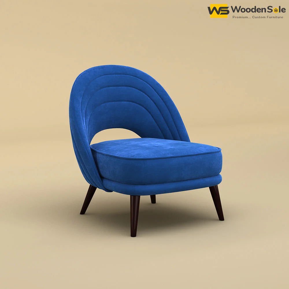 Nyra Lounge Chair (Velvet, Royal Blue)