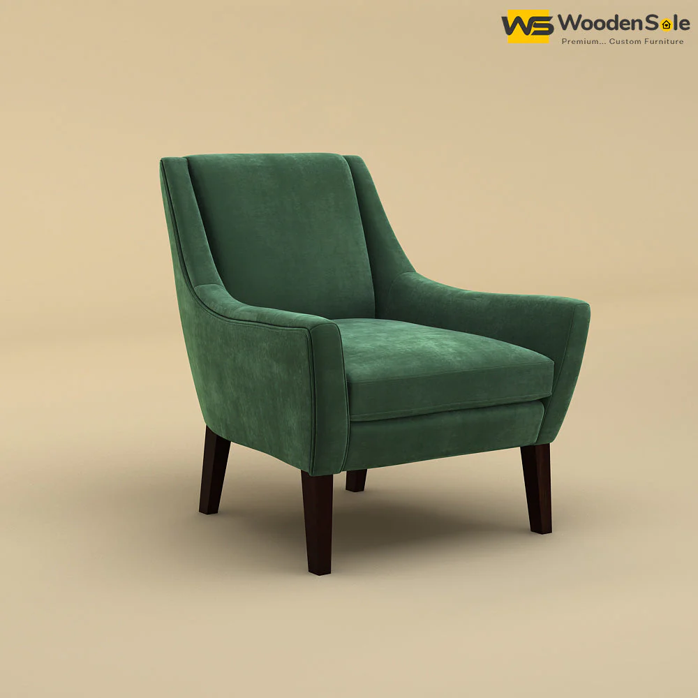 Oscar Lounge Chair (Velvet, Forest Green)