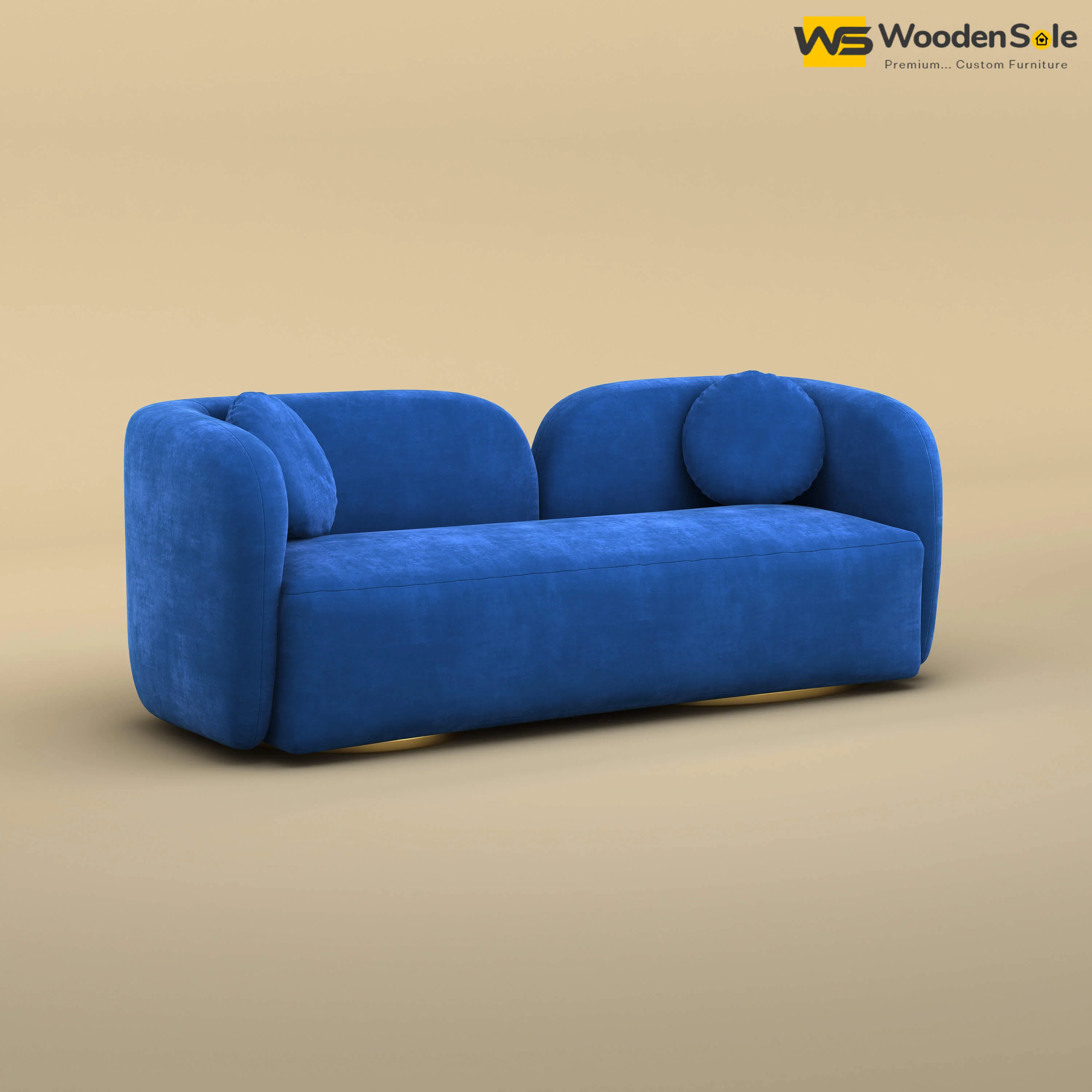 Oslo 3 Seater Interior Sofa (Velvet, Royal Blue)