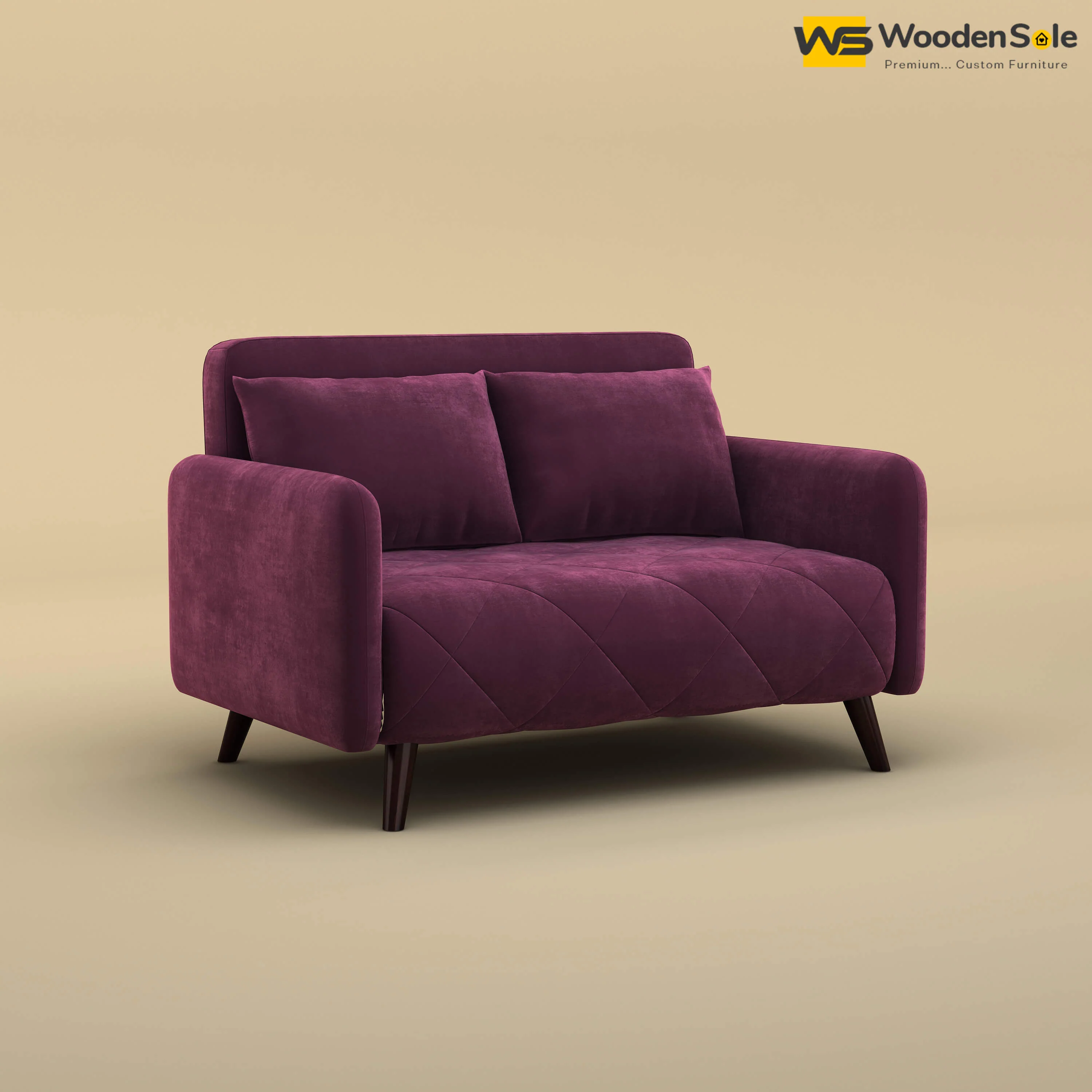 Parth Loveseat (Velvet, Dark Purple)