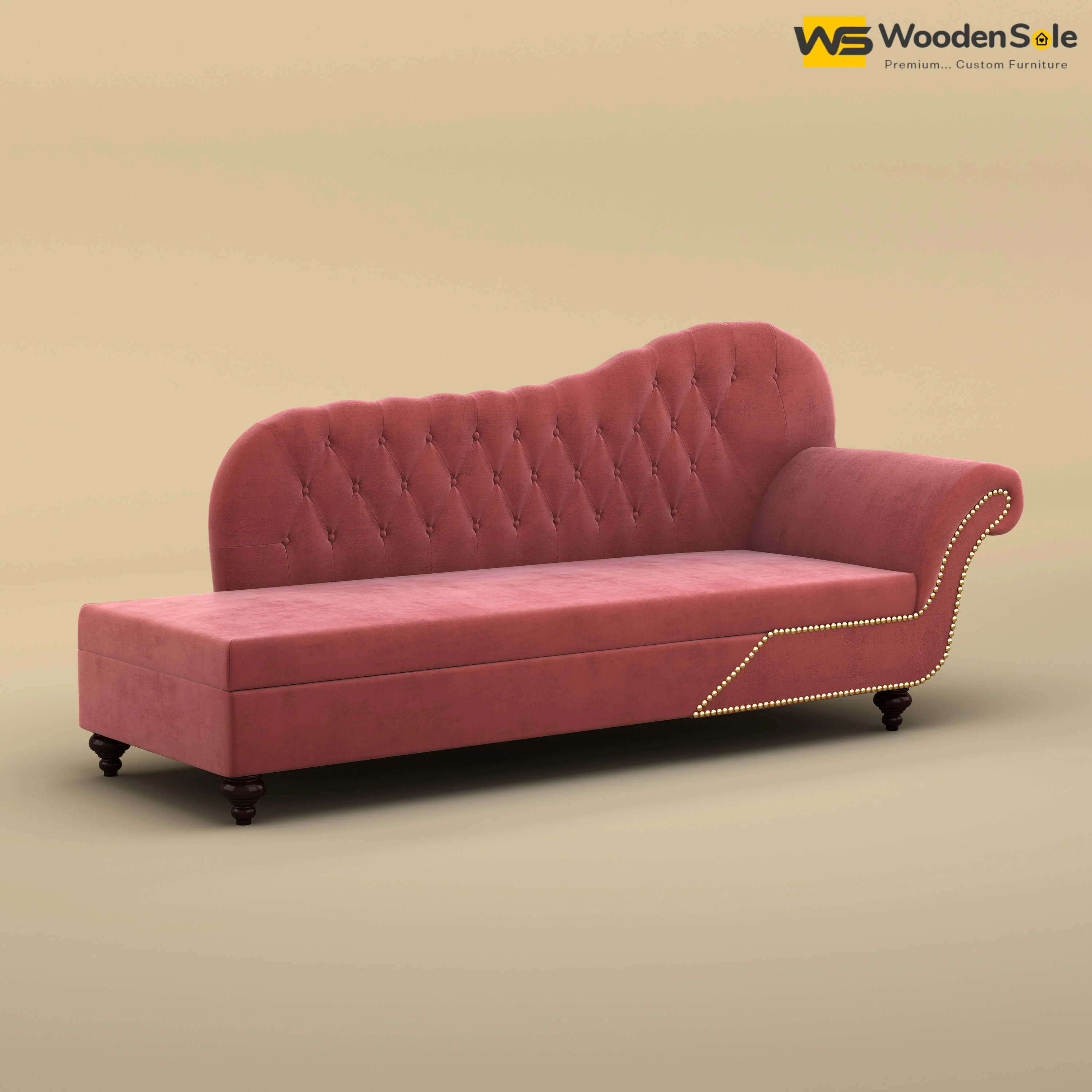 Royal Chaise Lounge (Velvet, Pink)