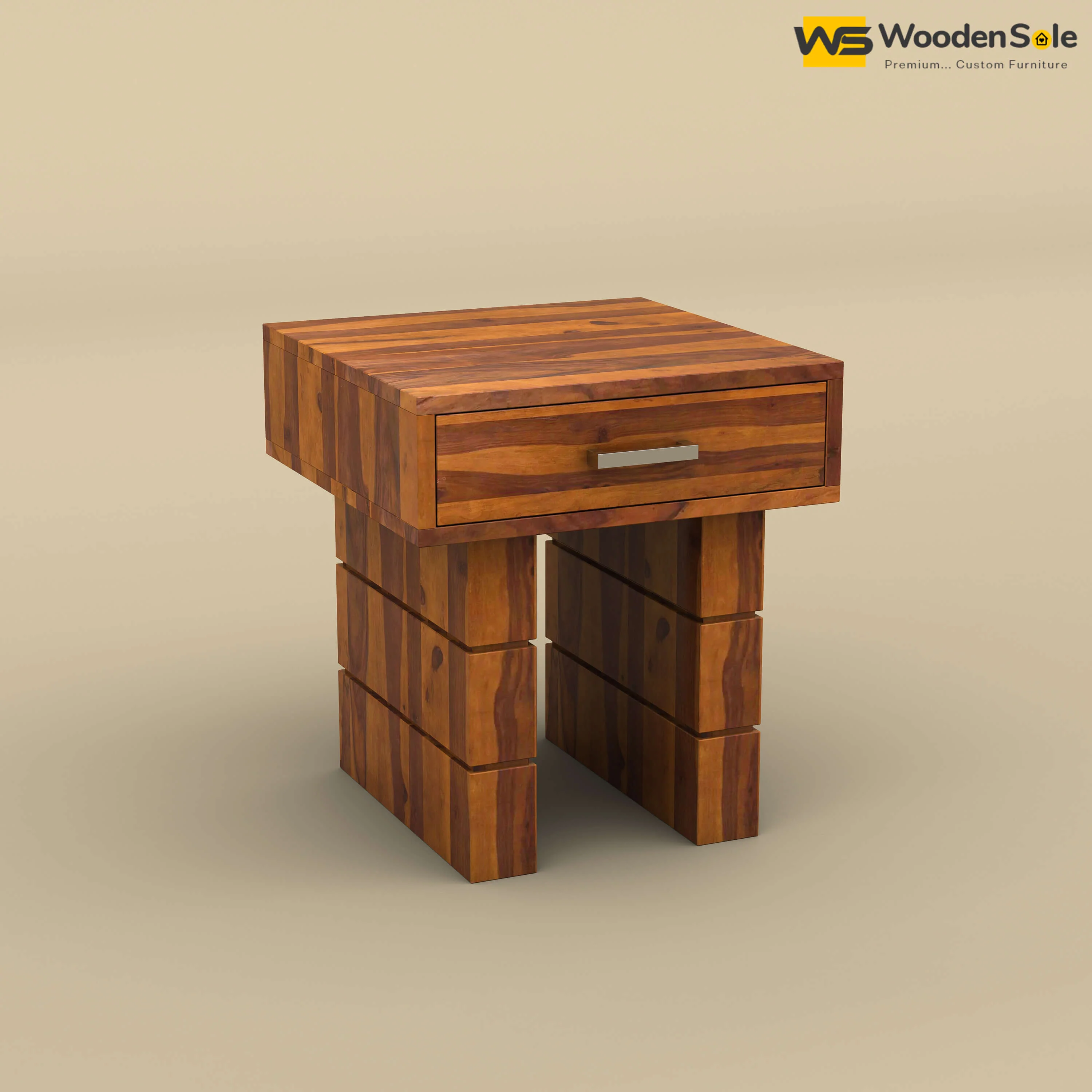 Sandra Bedside Table (Honey Finish)