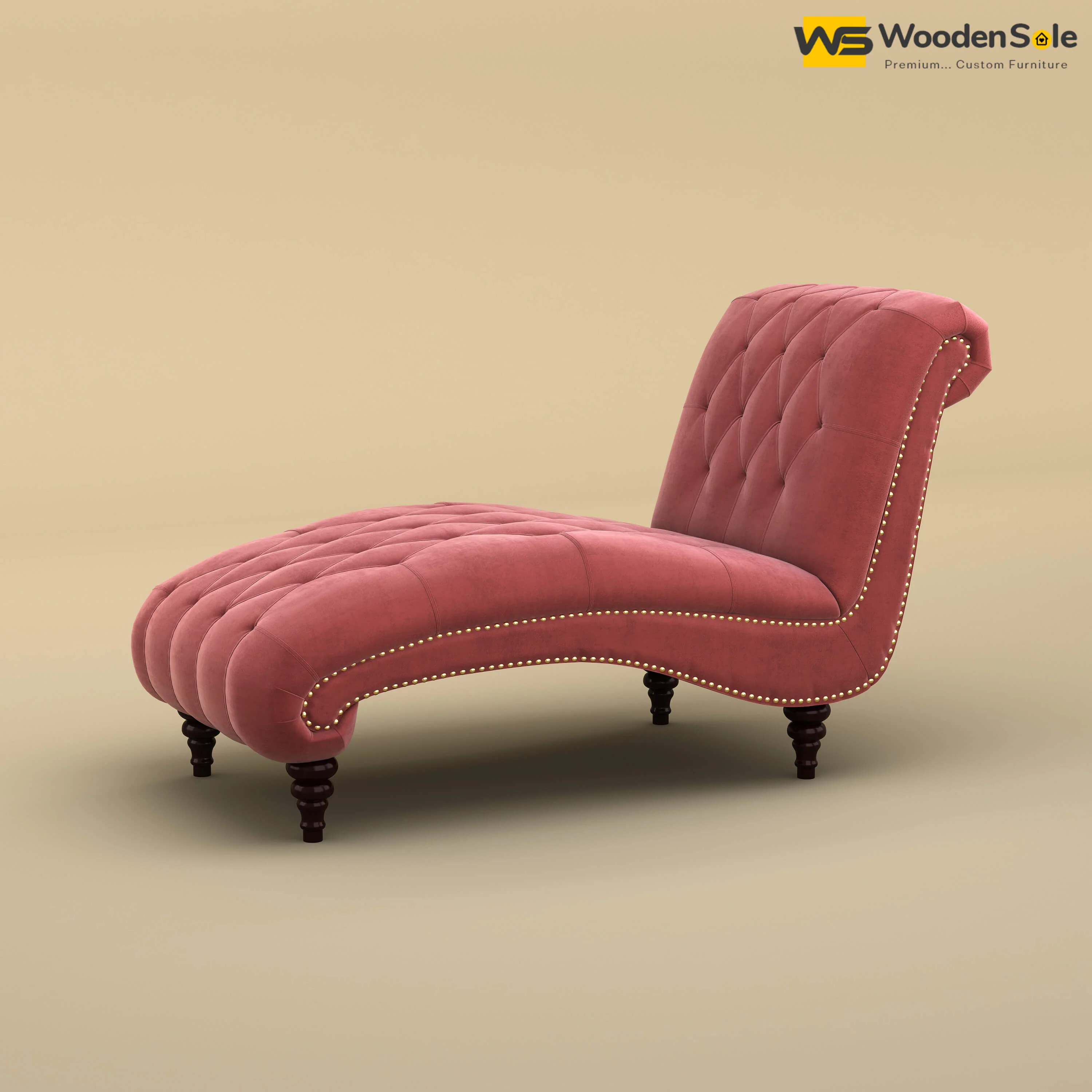 Toronto Chaise Lounge (Velvet, Pink)