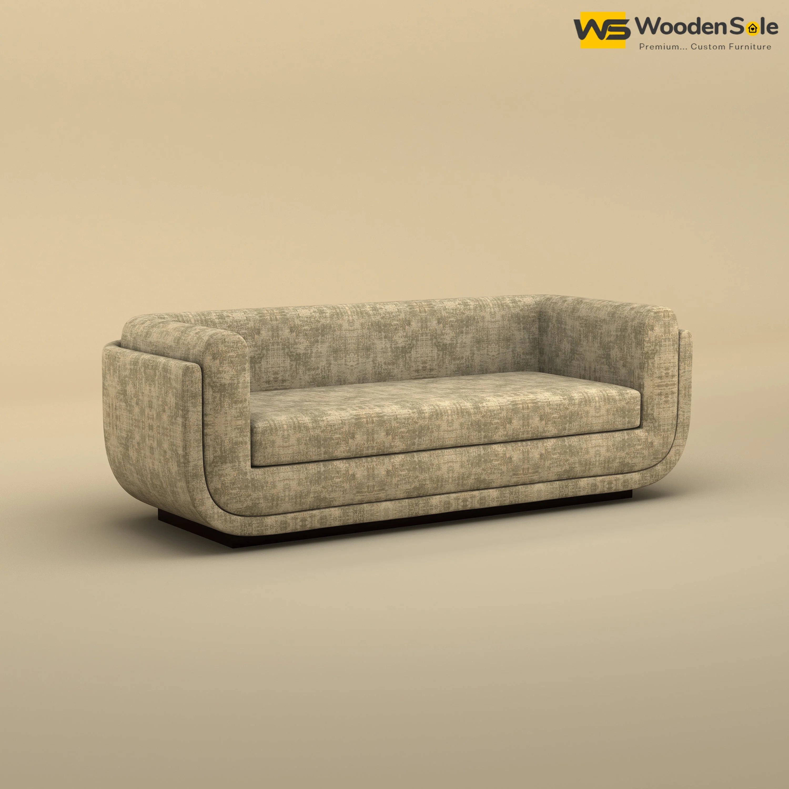 Vedant Three Seater Sofa (Cotton, Patchy Cream)