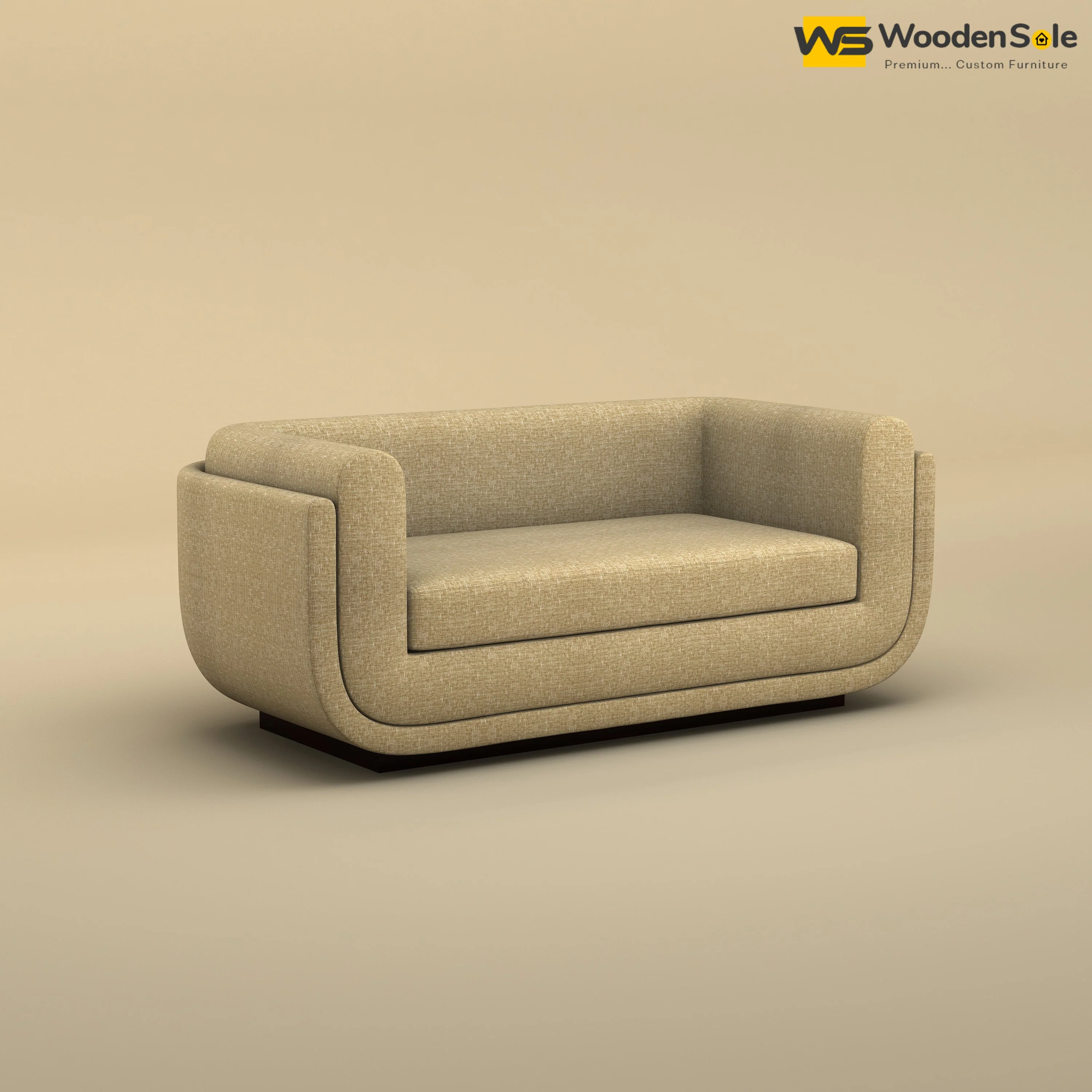 Vedant Two Seater Sofa (Cotton, Faux Cream)