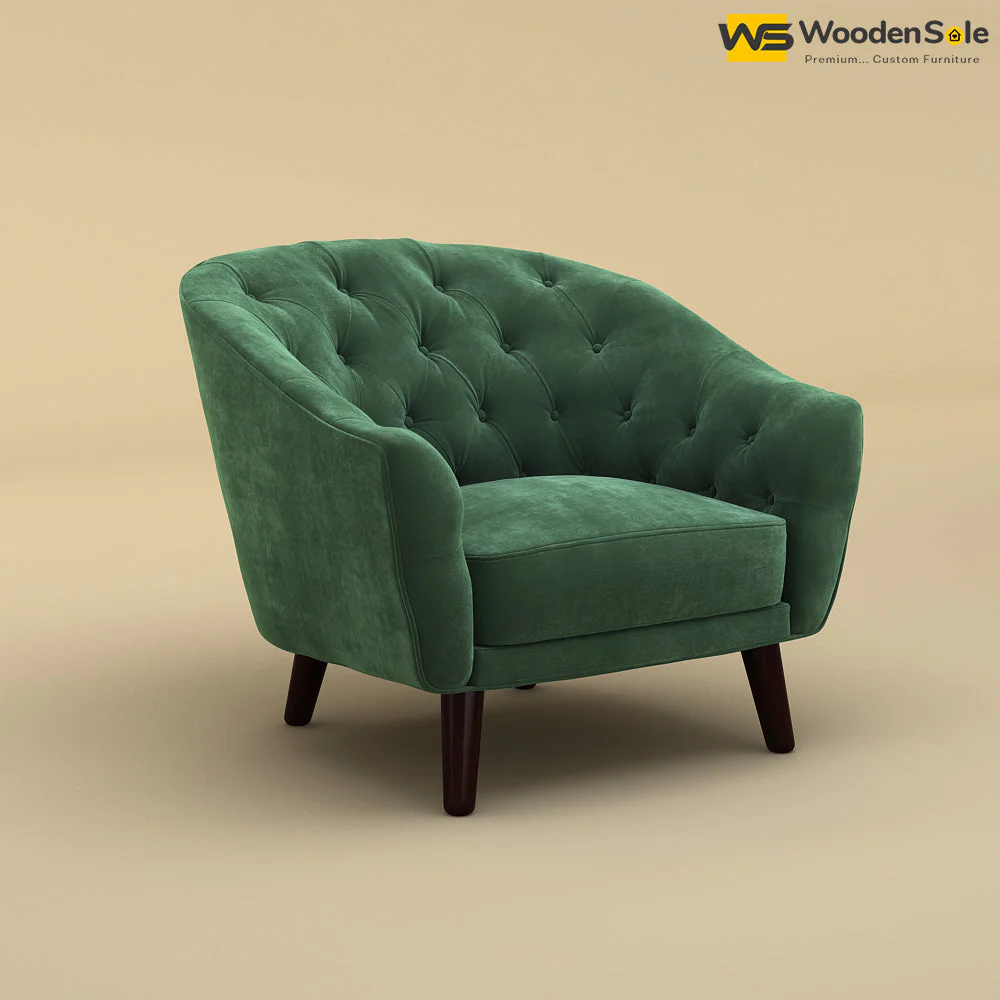 Verona Lounge Chair (Velvet, Forest Green)