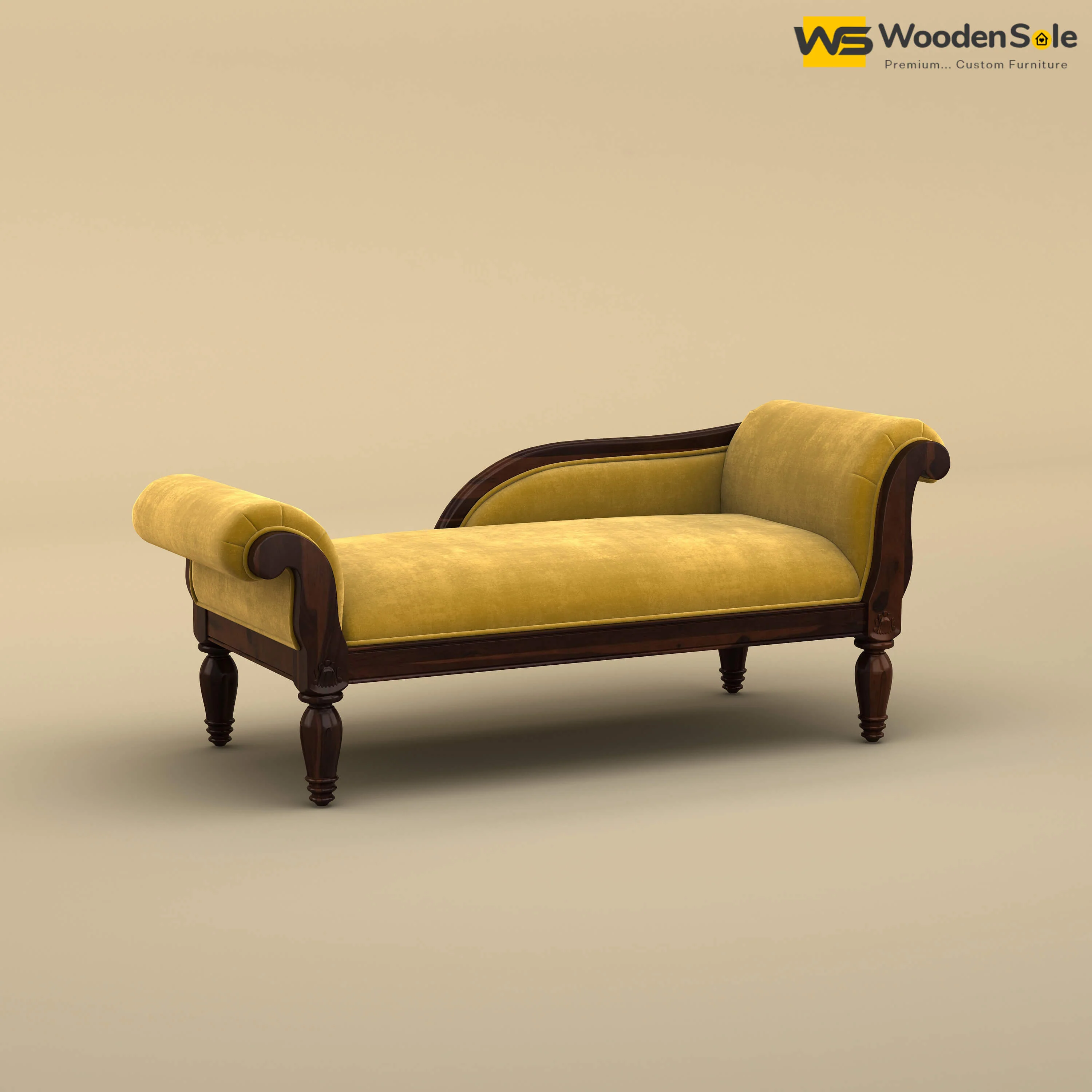 Virat Chaise Lounge (Velvet, Mustard Yellow)