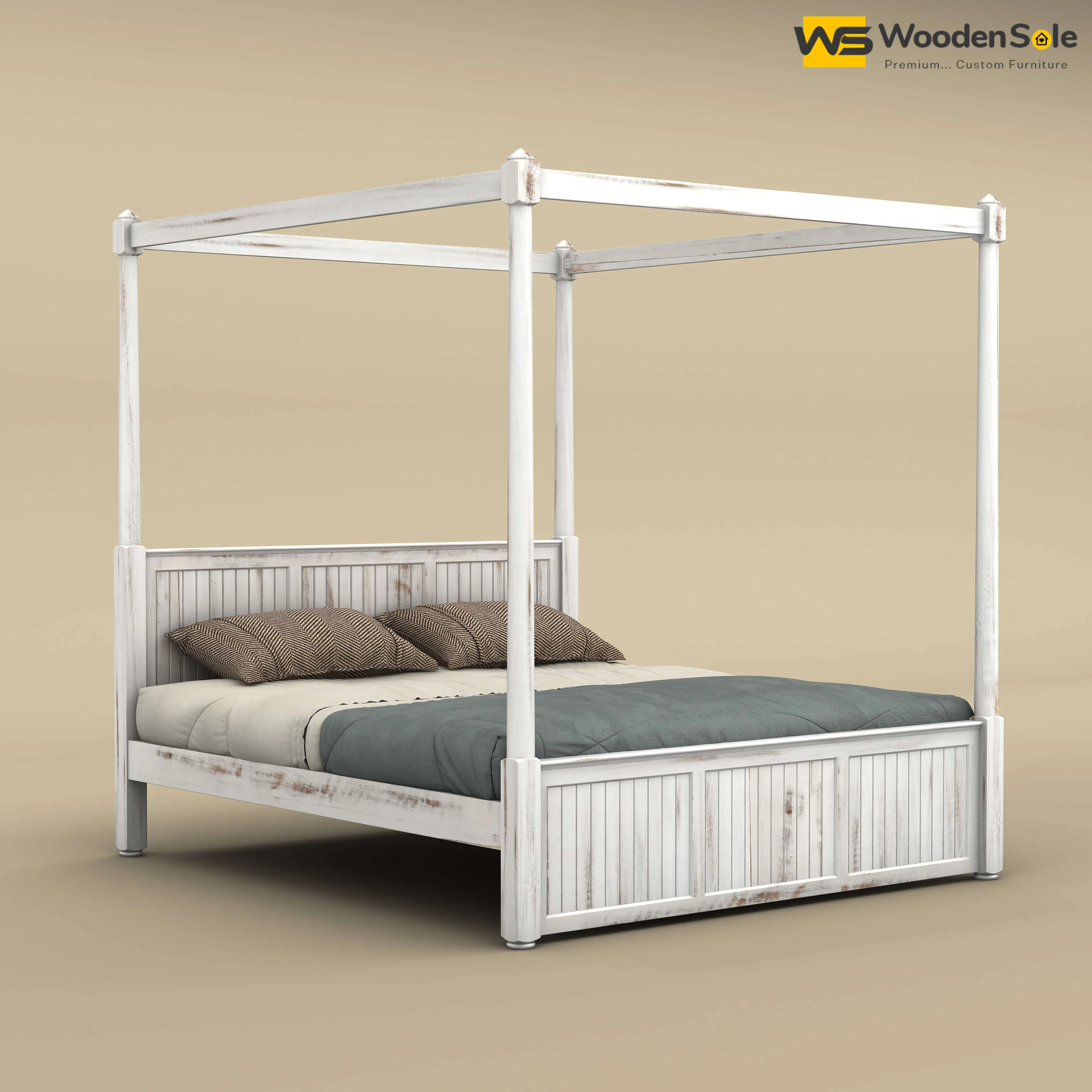 Angelo Poster Bed (Queen Size, Distress Finish)